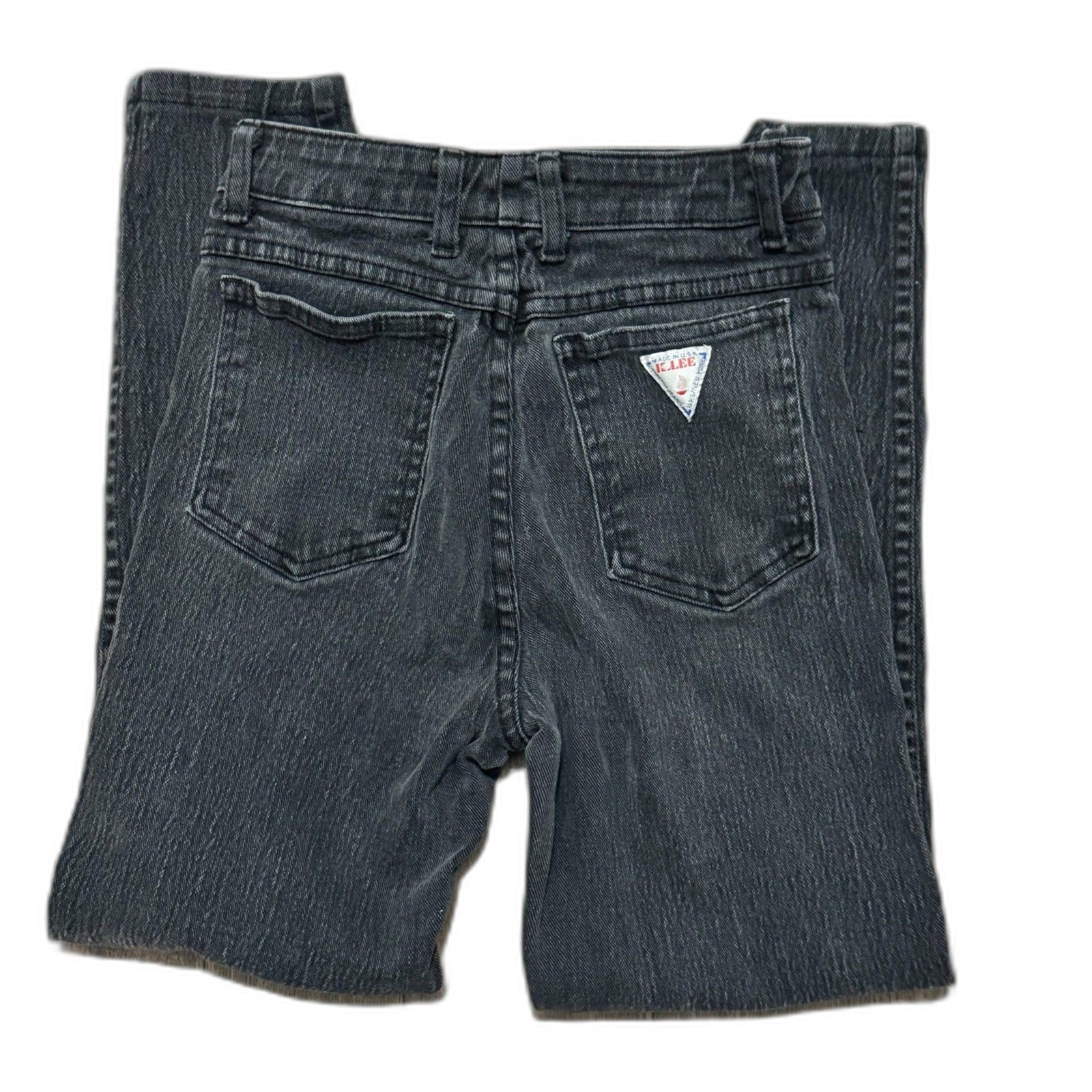 Vintage 80s KLee 80’s USA Black High Rise Straight Leg Mom Jeans Y2K Made in USA