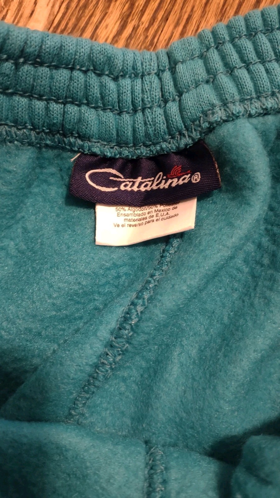 Vintage Catalina Women Teal Blue Mock Neck Sweatshirt & Sweatpants Set Medium