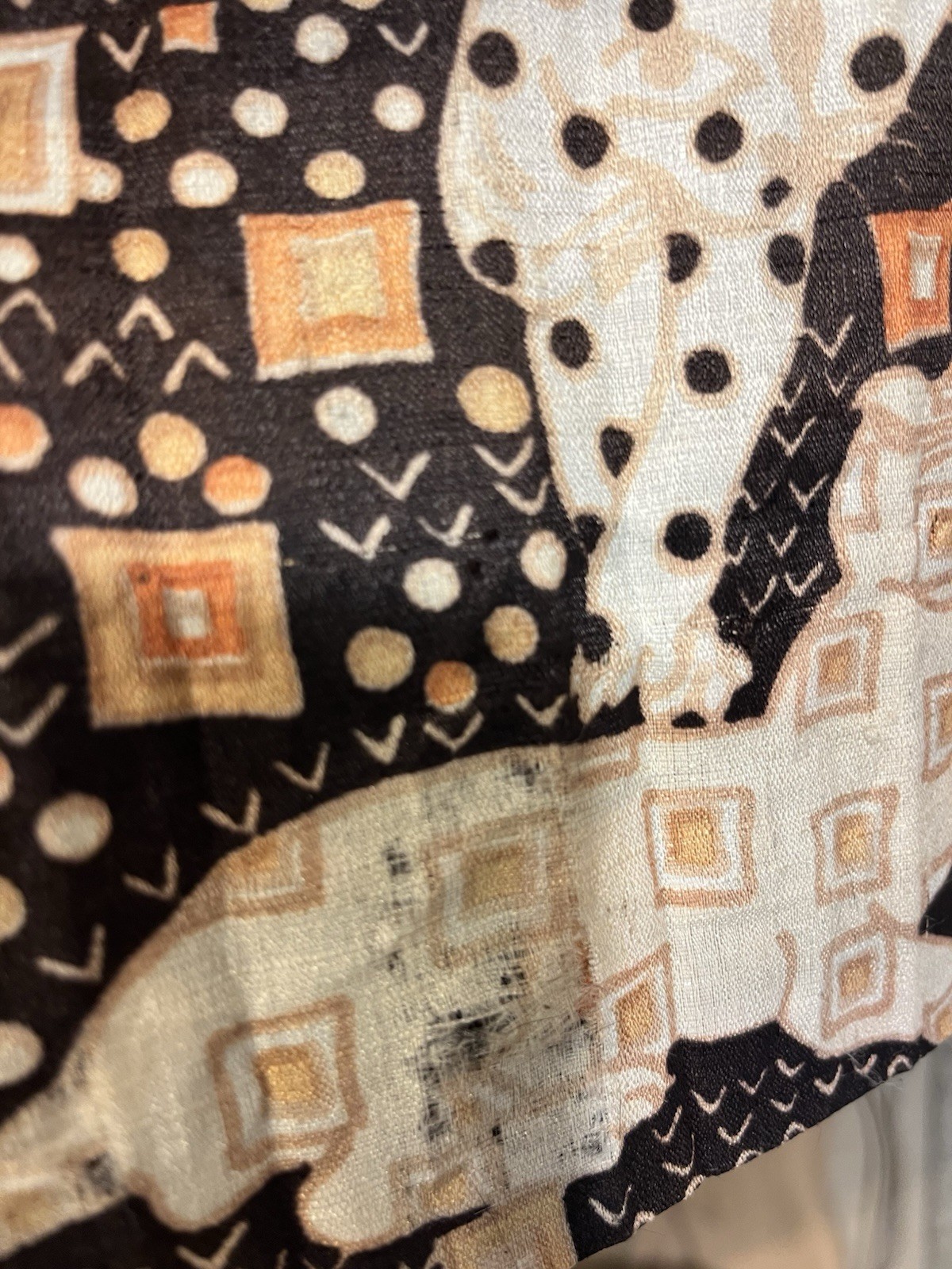 Vtg 1970’s Jaguars Psychedelic Print Dress S Mandarin Collar Pleated Skirt Union