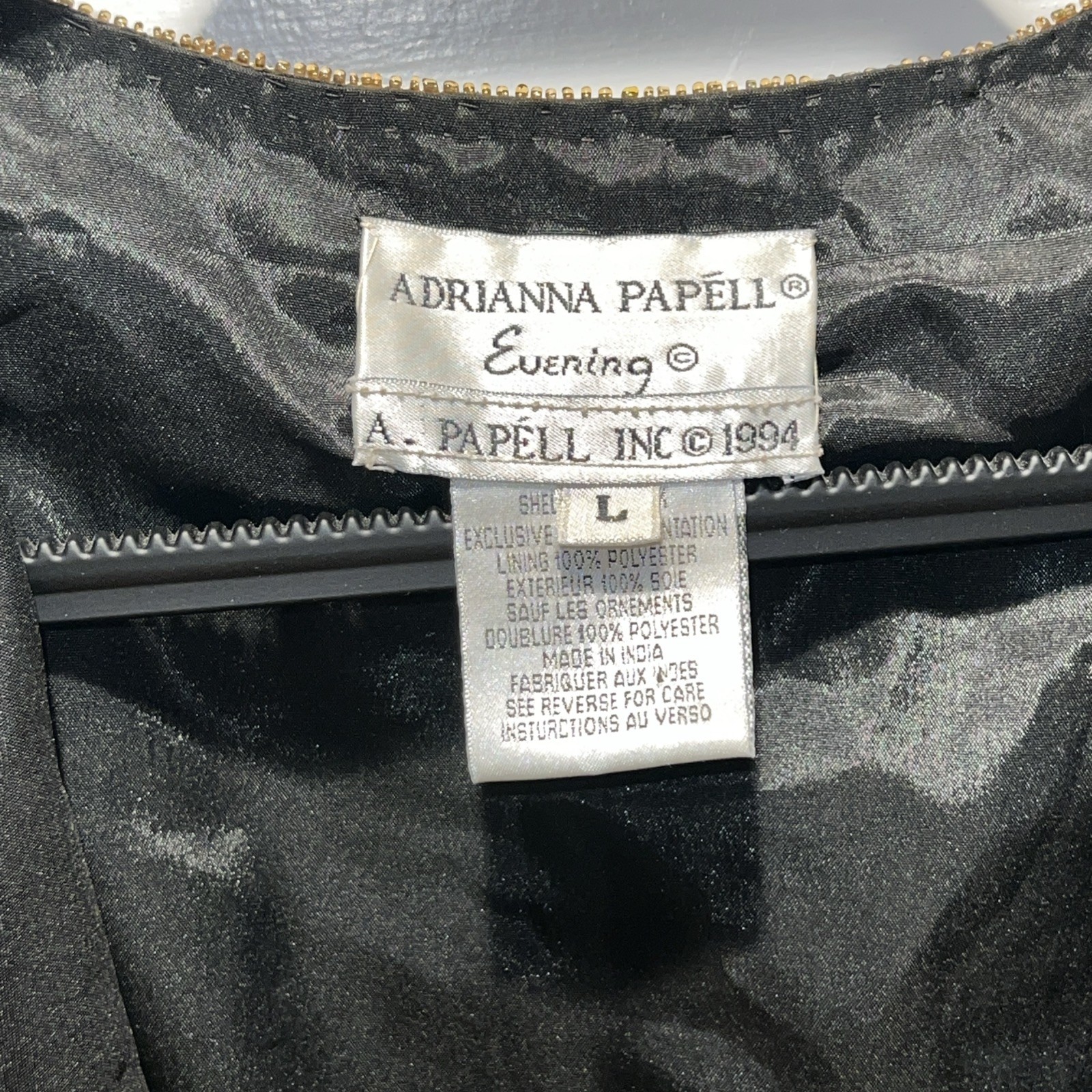 ADRIANNA PAPELL B & W BEADED SEQUINS-Vintage Jacket E/C LARGE