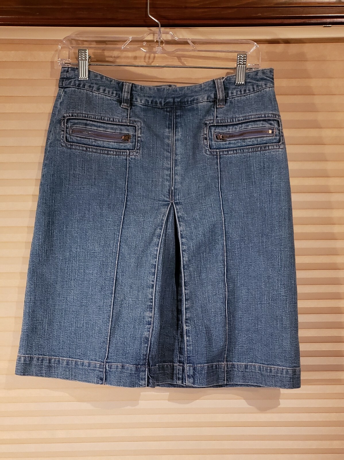 Spiegel Vintage Denim Knee Length Zipper Pocket Skirt Size 6