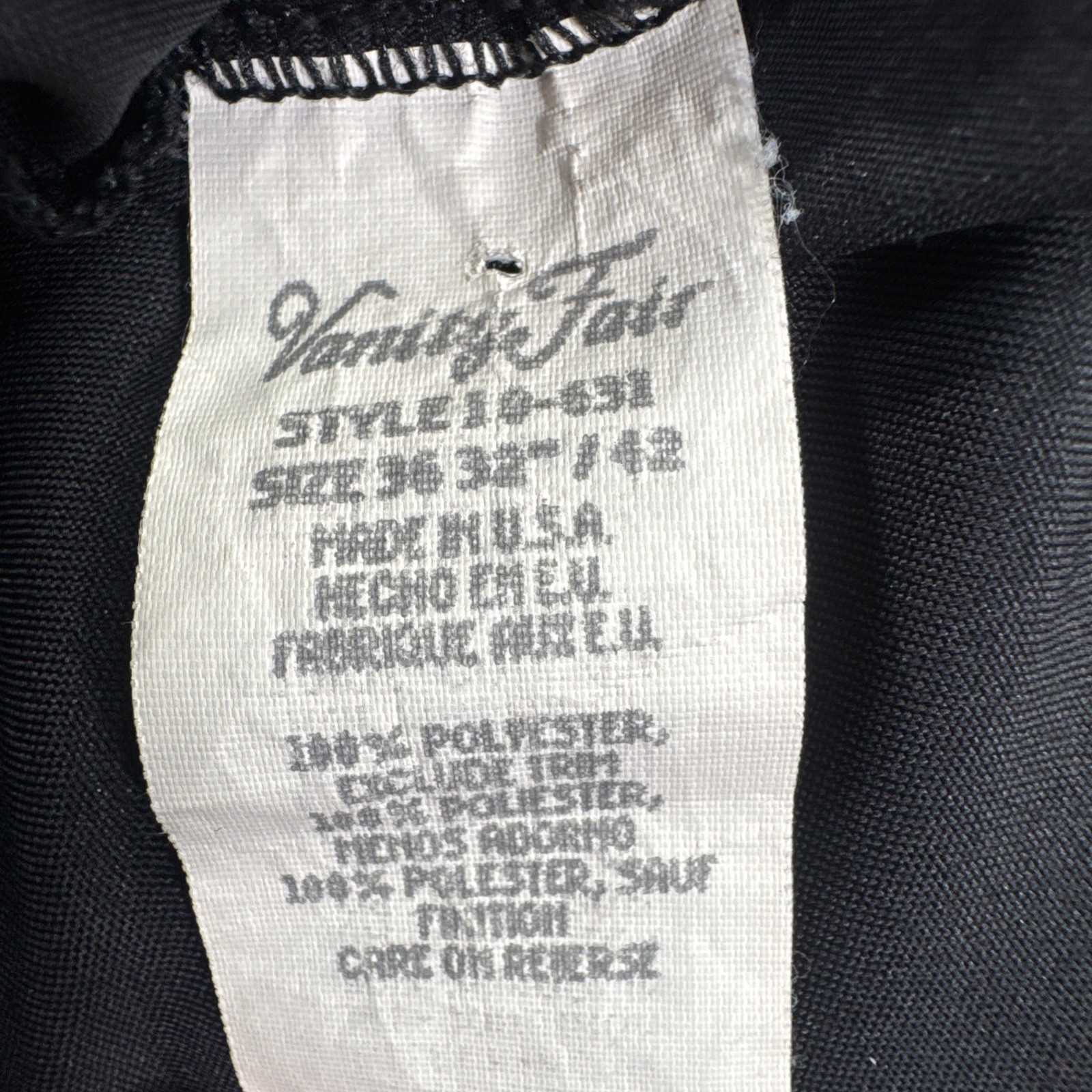 Vanity Fair Vintage Long Black Slip Dress 36 32”/42 #10-631 Nightie Lingeree