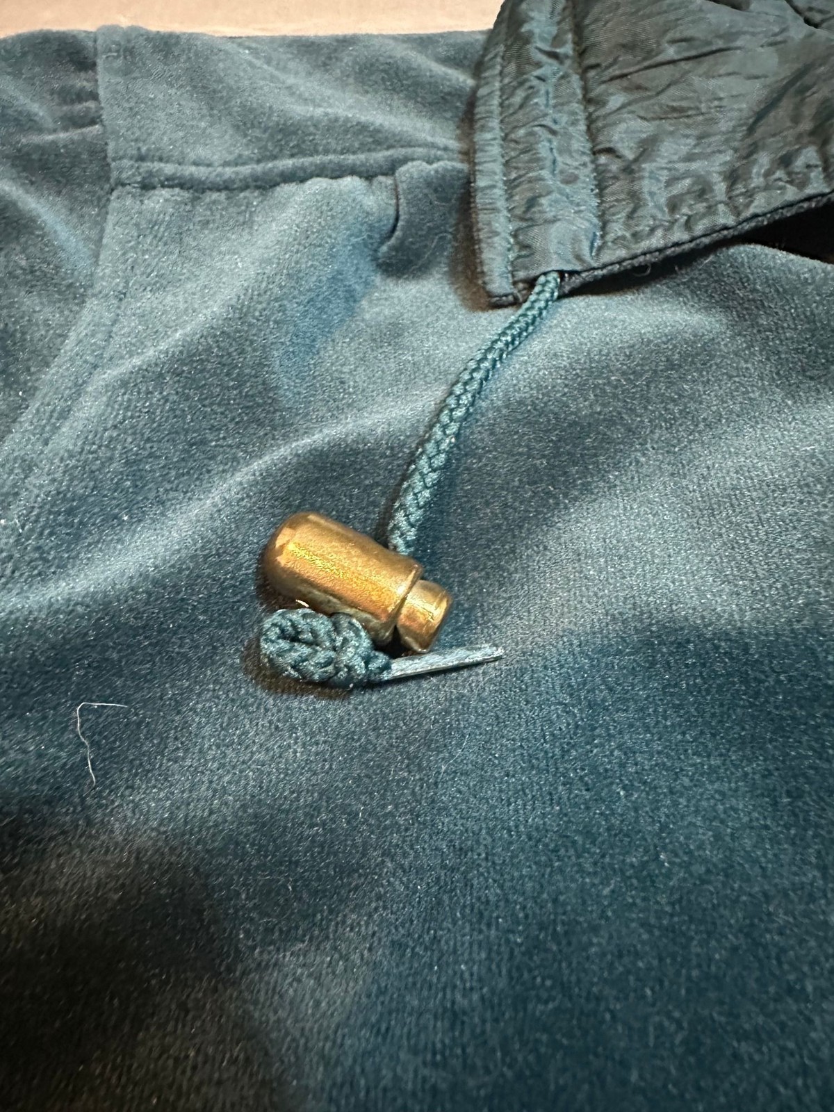 Vtg CurrentSeen Womens Reversible Jacket Size M Teal Green Gold Y2K Velour Nylon