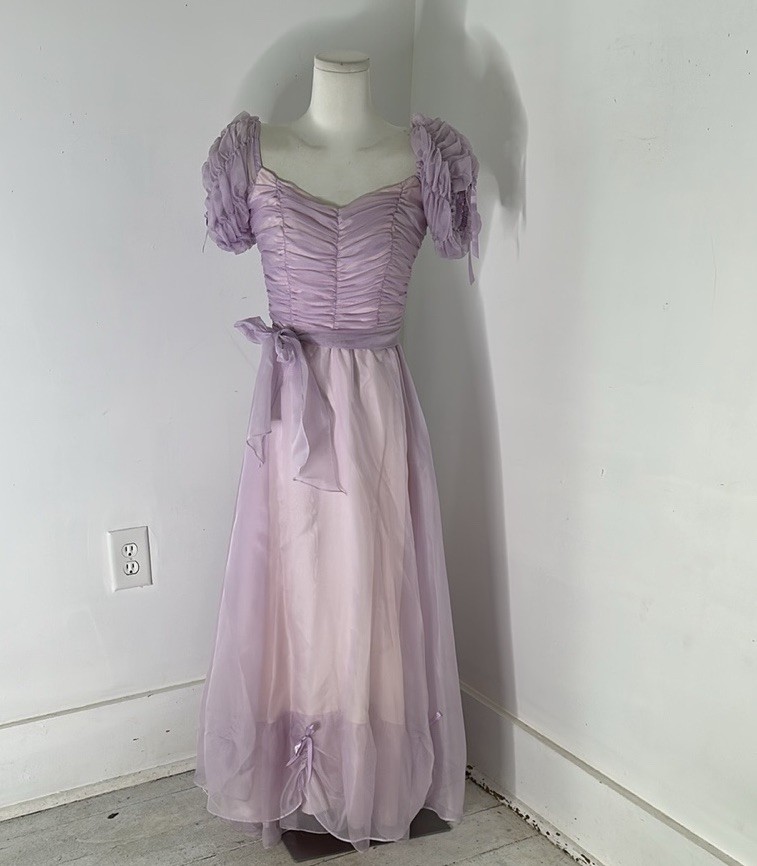 Vintage 70s Fairytale Princess Smocked Bodice Maxi Dress