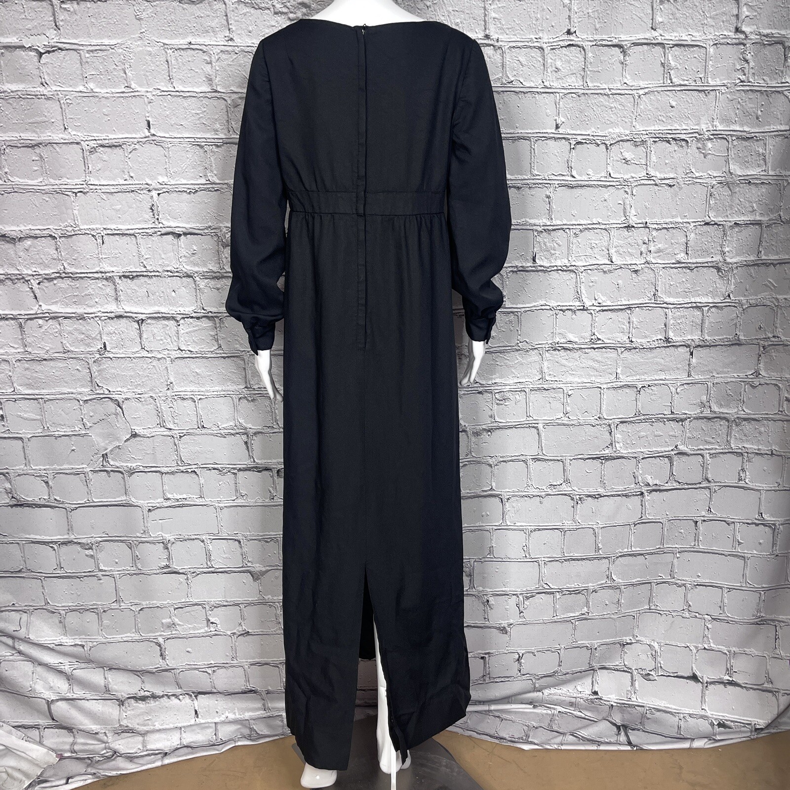 Vintage Modesty Costume Dress No Brand Thick Black Long Puff Sleeve Theatre