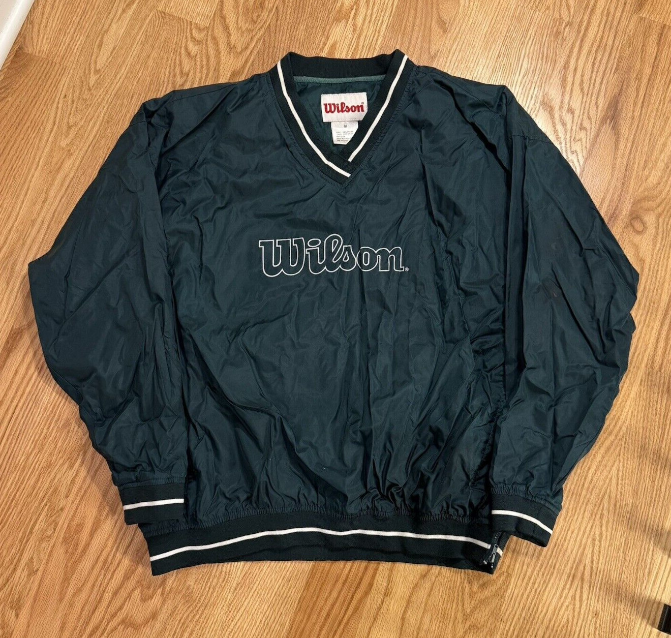 Vintage 90s Navy Blue/White Stripe WILSON Pull Over Women’s Size M Rare