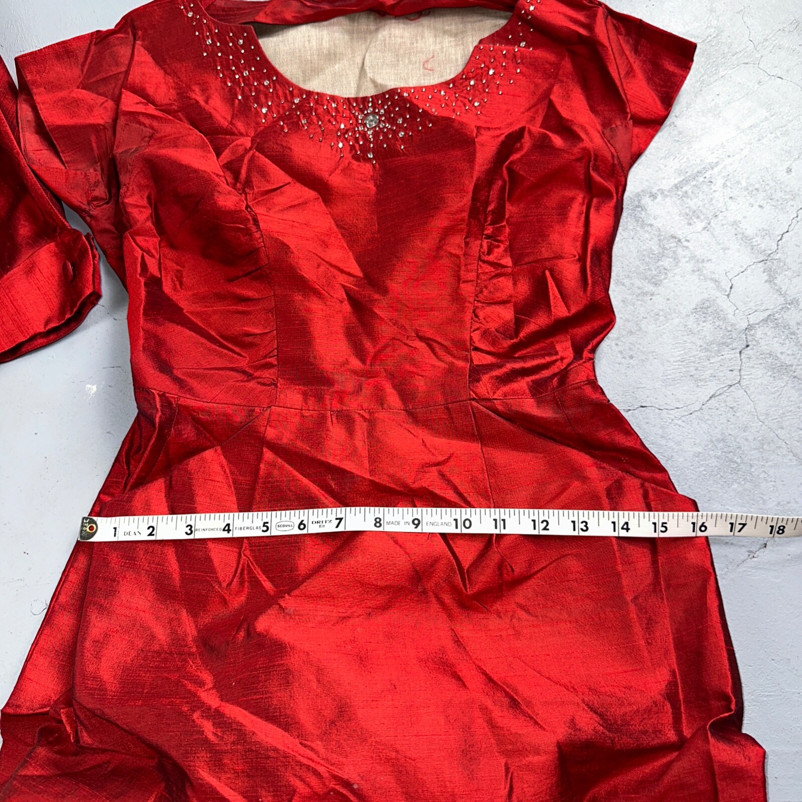Real Vintage 1940s Lorayne Original Long Red Top Button Down Dress Women’s 40s