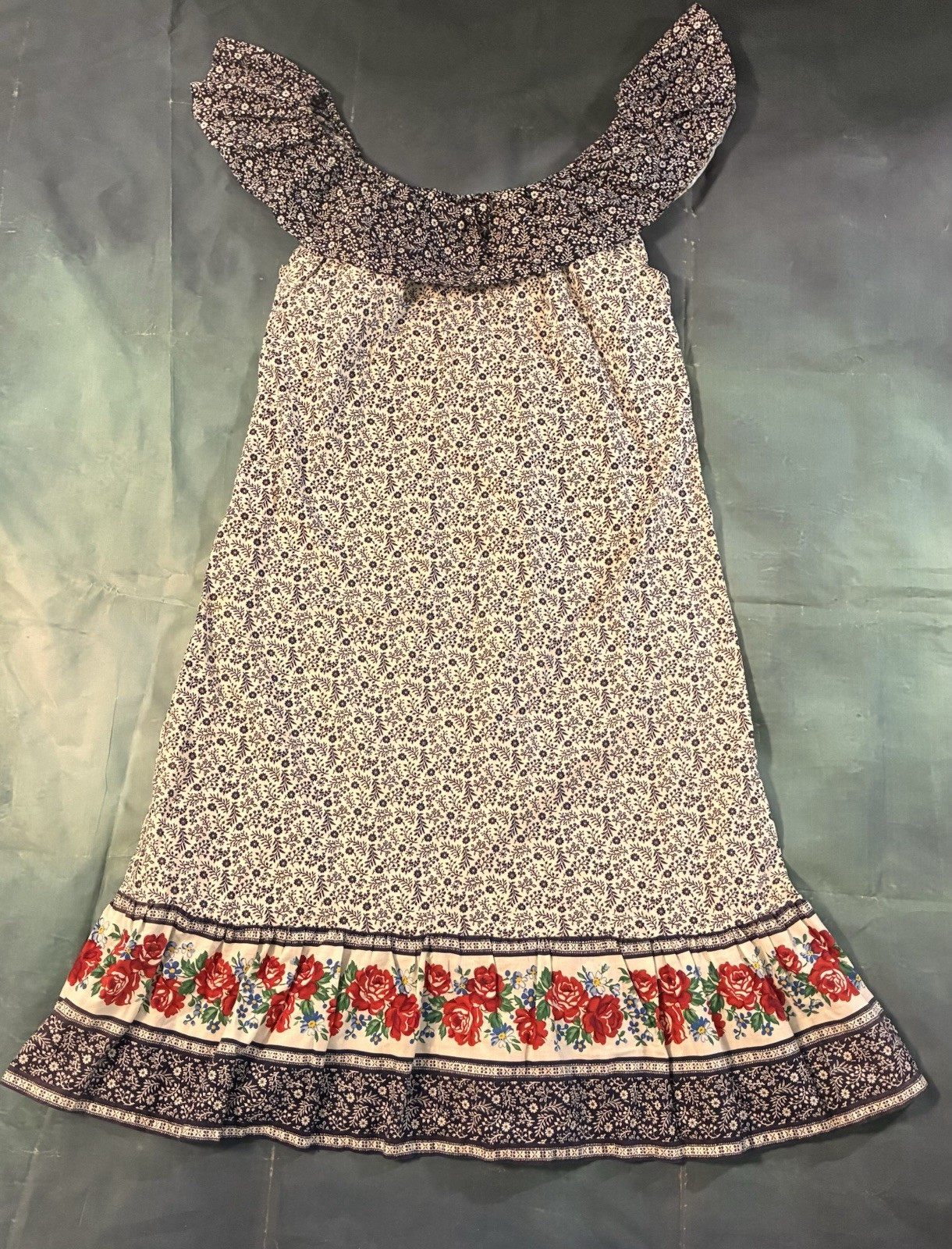 Handmade 1970s Vintage Ruffle Prairie Dress Small Measurements In Photos ￼