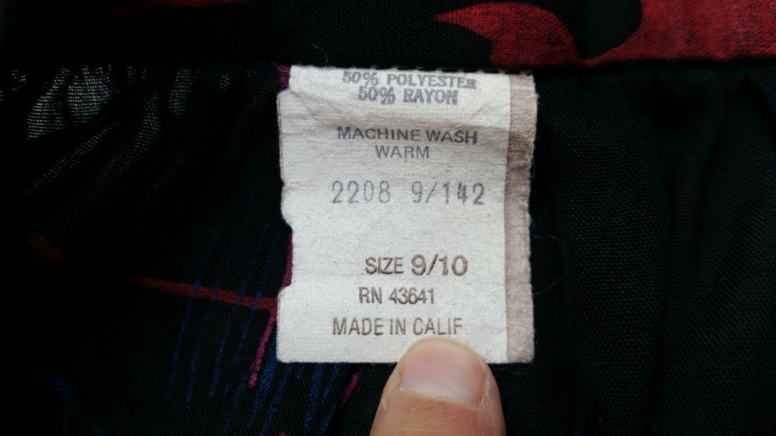 Vintage Black Floral Print Button Front Skirt – Waist 26 inches – EUC