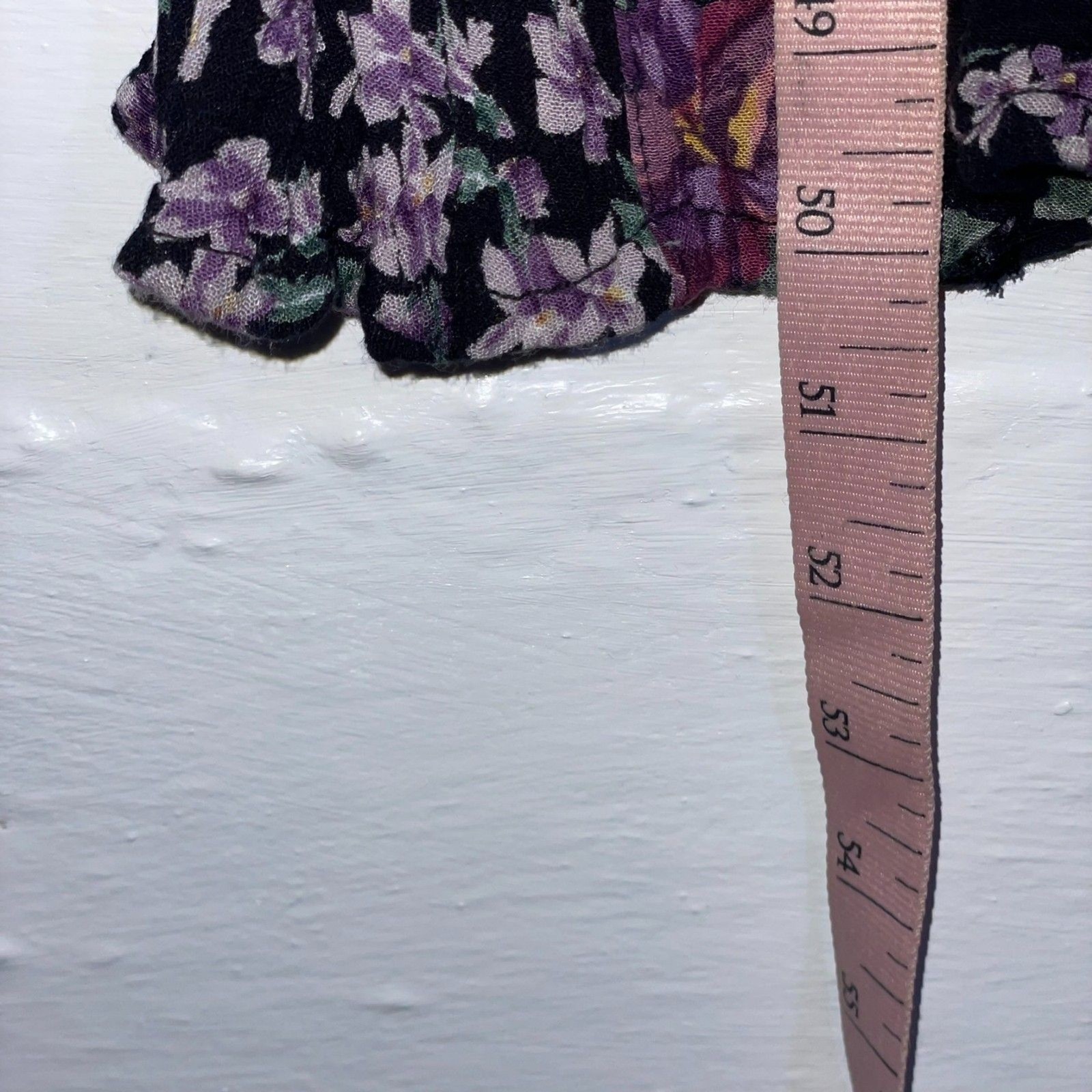 Vintage Rayon Floral Maxi Dress Black Pink Purple Size L Broadway Star