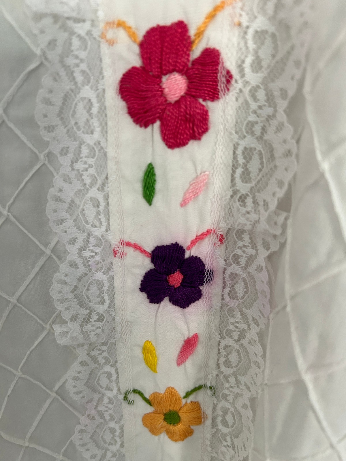 Authentic Vintage 1970s Mexican Hand Made Wedding Dress Small