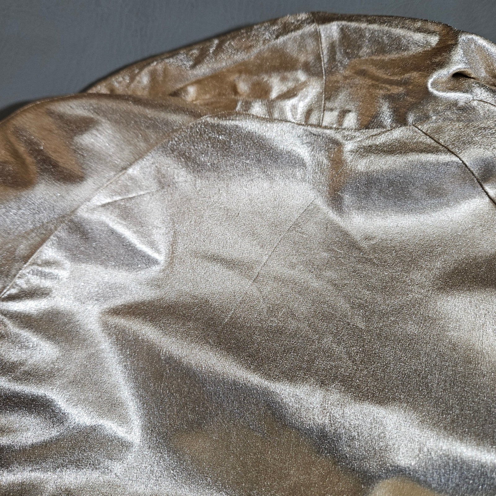 Vintage DeWeese Design Pink Gold Metallic Open Front Swim Jacket 14 36 60s 70s