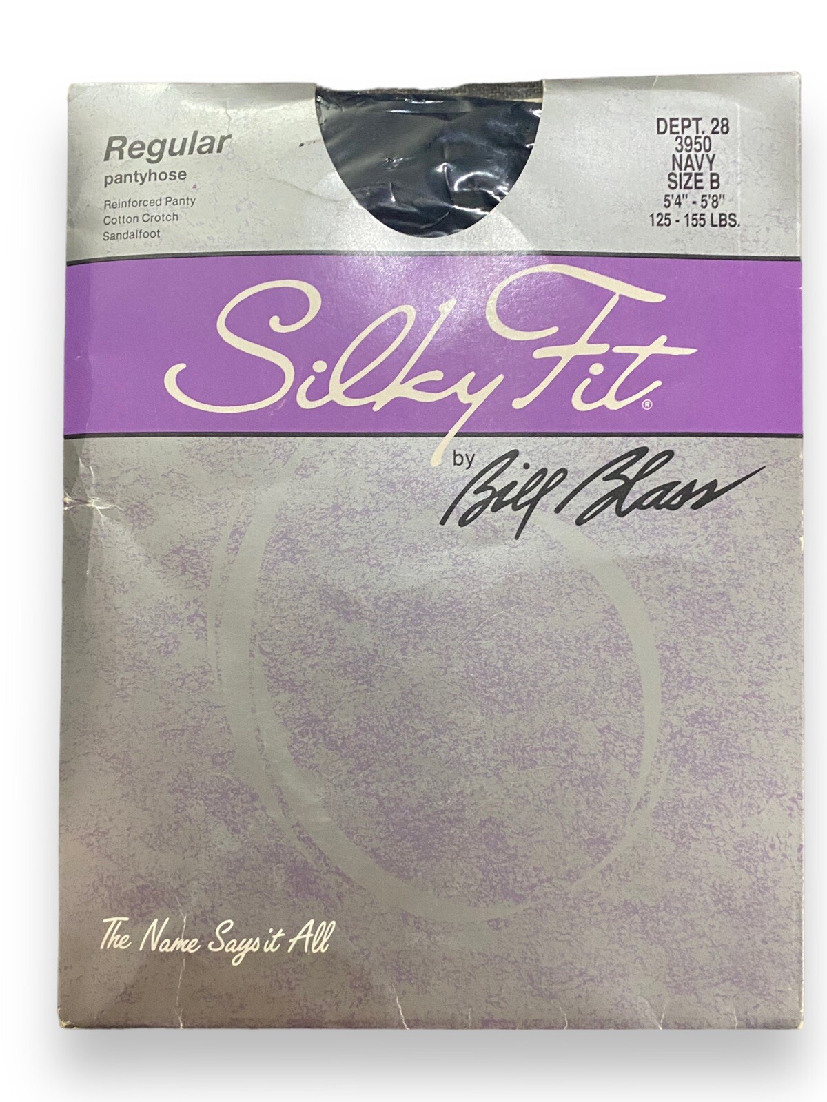 Vintage Silky Fit Pantyhose Bill Blass Size B 5’4” – 5’8” 125-155 Lbs Navy