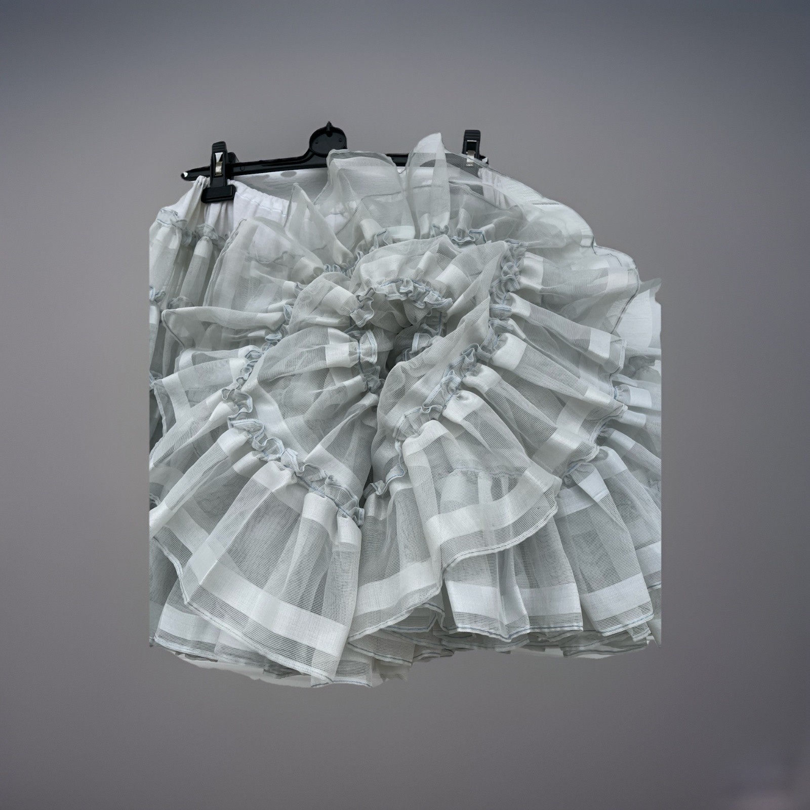 Vintage Ruthad Detroit Light Blue Ruffle Petticoat Skirt Tiered Organza 23 Waist