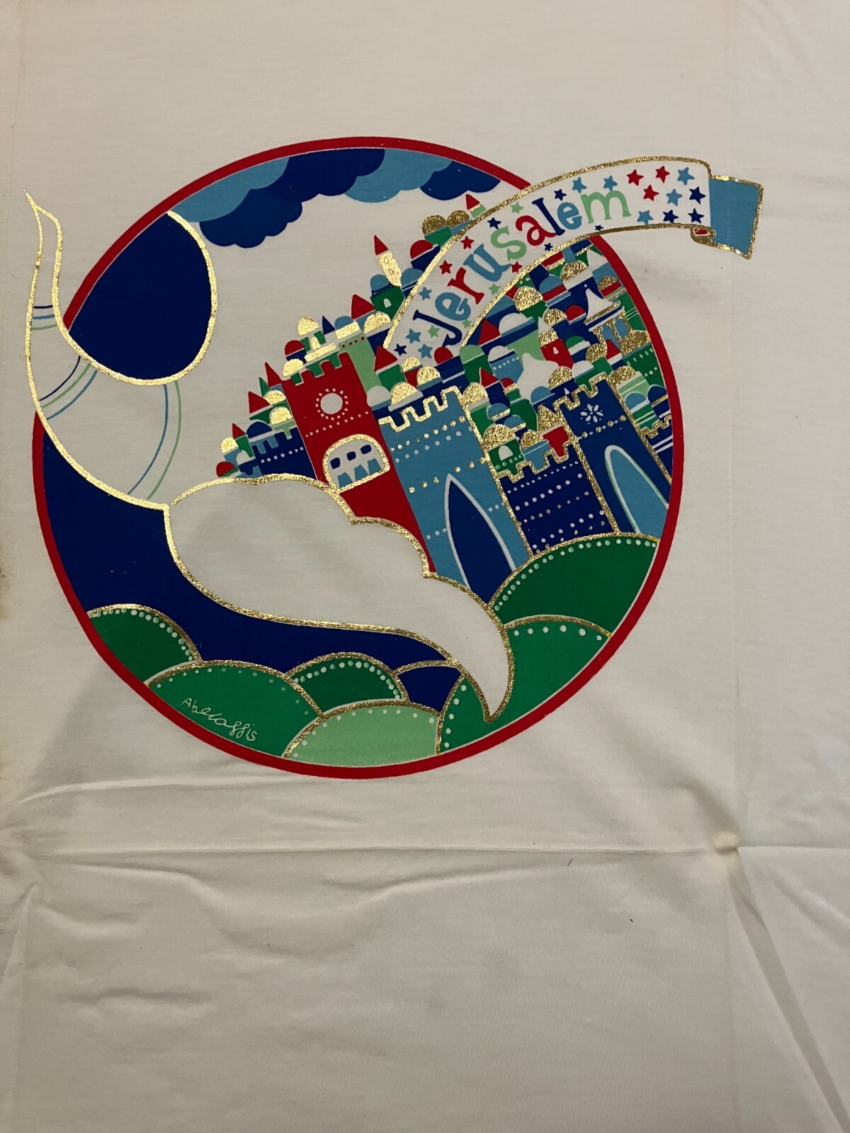 Vintage Beautiful Hand Printed Silk Screen Shirt