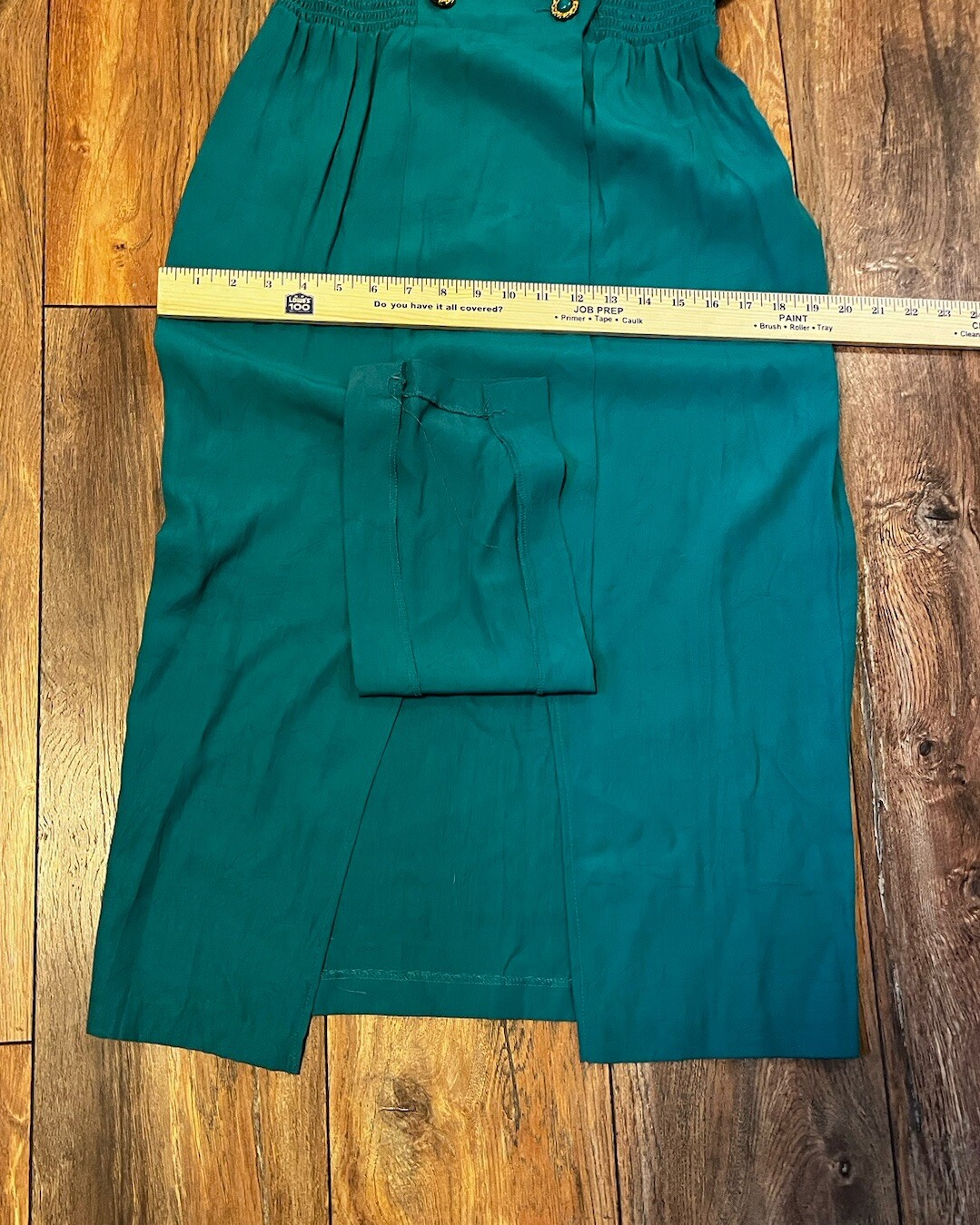 PERCEPTIONS Green CAREER Button Short Sleeve Collar Rayon DRESS