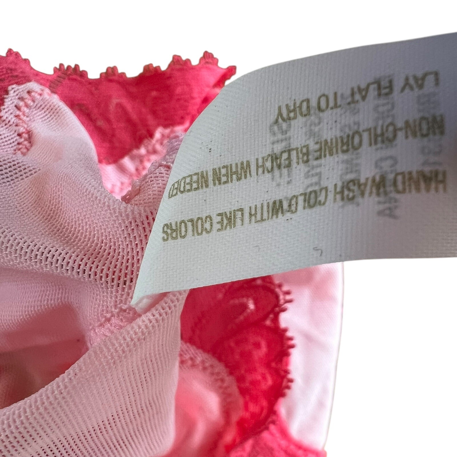 Vintage Panties Small Nylon Ruffled Lace Stretch Pink Sheer High Cut Cheeky Y2K