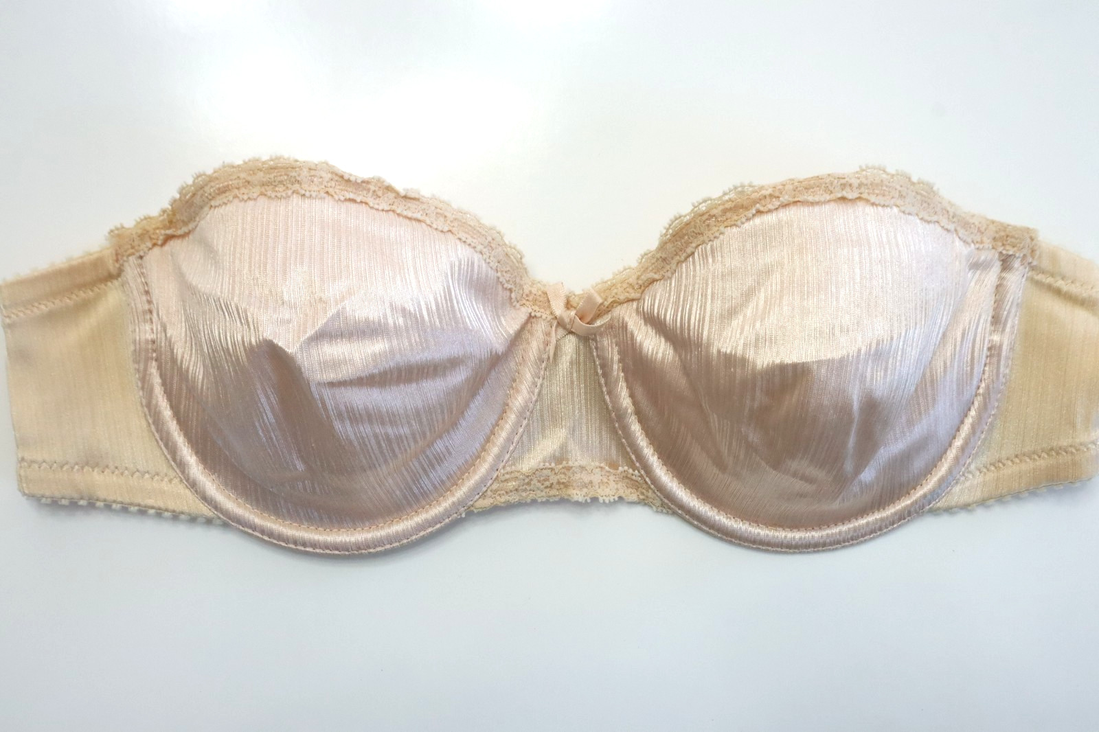 Vintage 1970s Strapless Bra Warner’s Shine On #1121 Blush Pink 36A Underwire