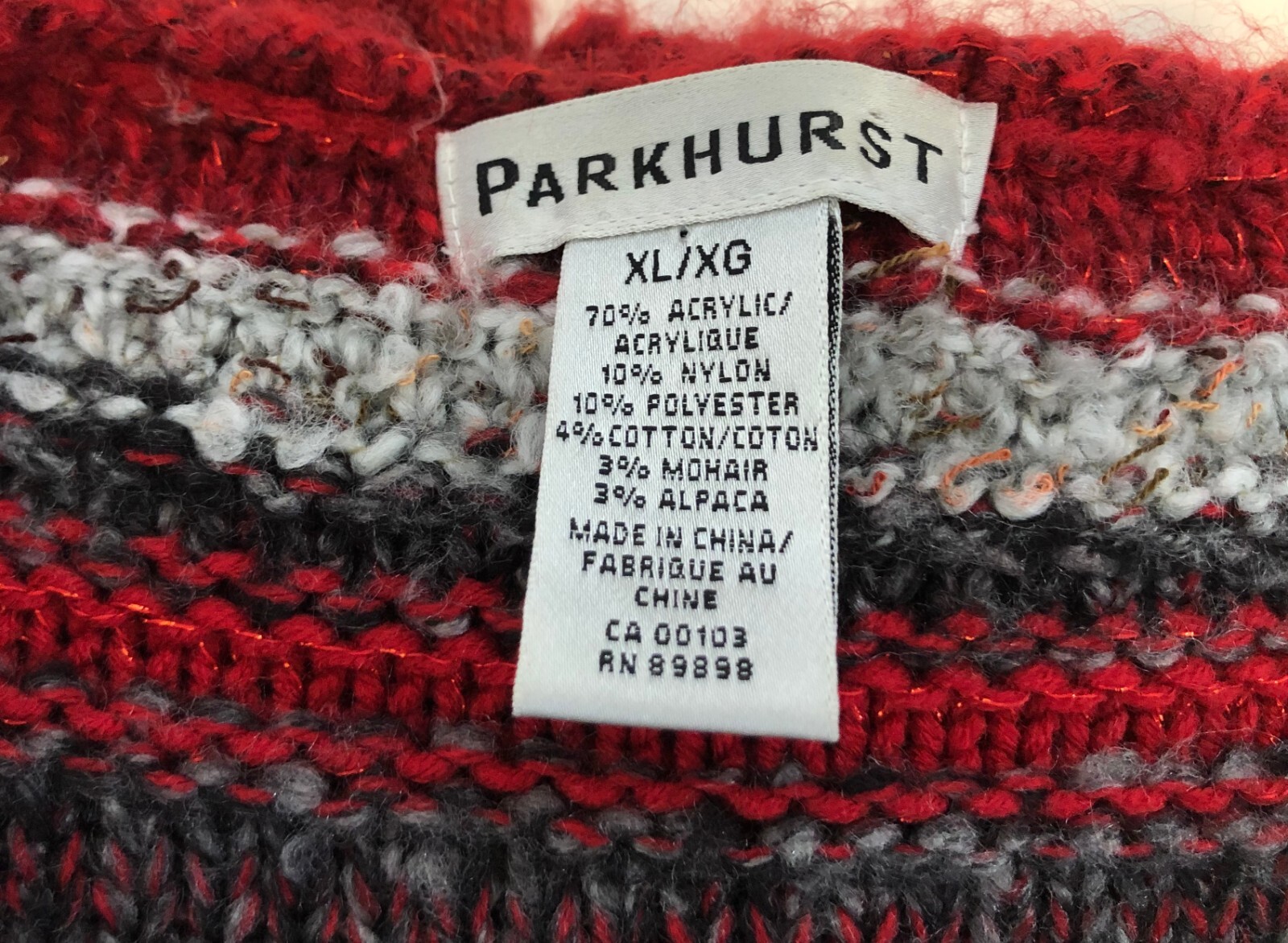 vtg 90s Mohair Alpaca Blend Pullover Sweater XL Plush PARKHURST