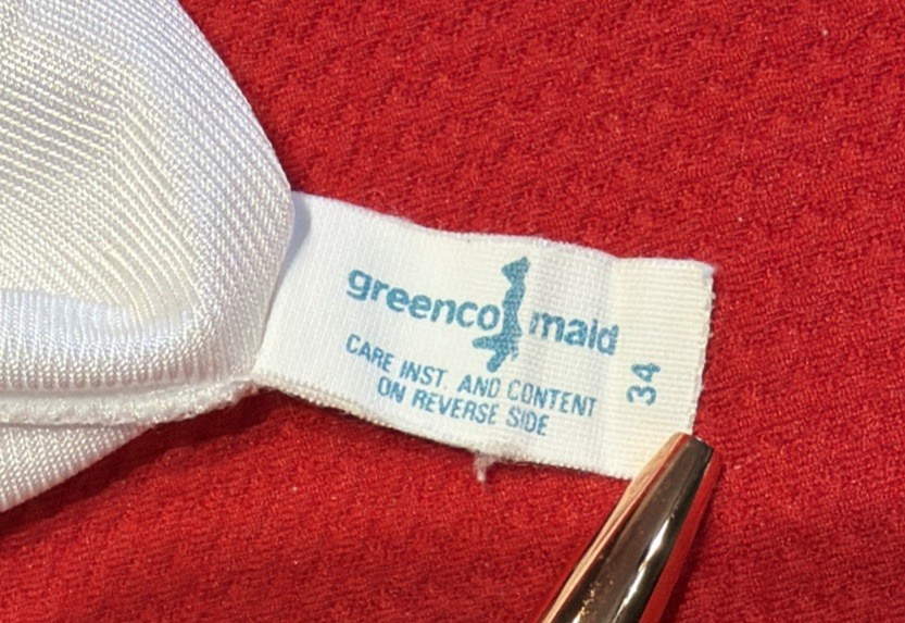 Vintage Greenco Maid White Nylon Tricot Full Slip Lace Trim Adjustable Size 34