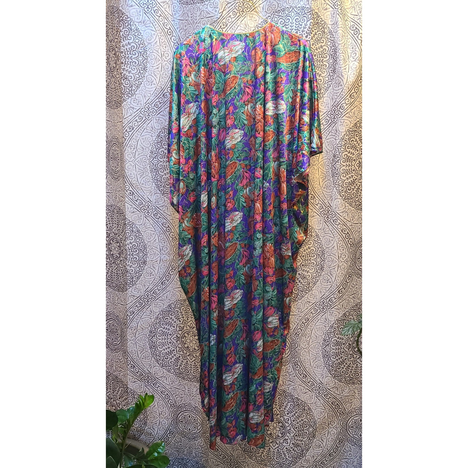 David Brown for Dillard’s Mumu Kaftan Women OS Multicolor Vintage Floral Gold