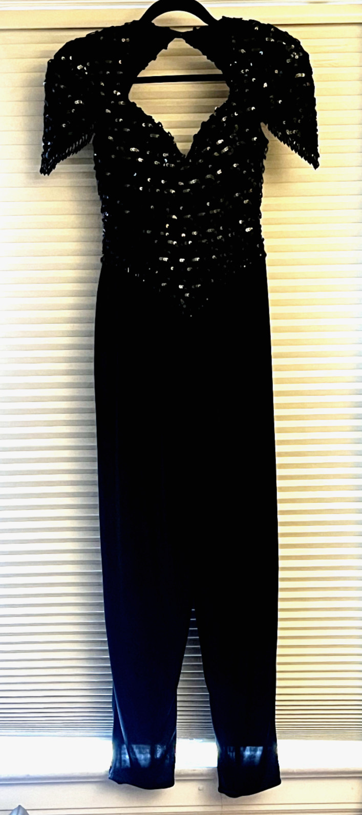womens vintage padded shoulder 1920s flapper harem style pants beaded XS sequins