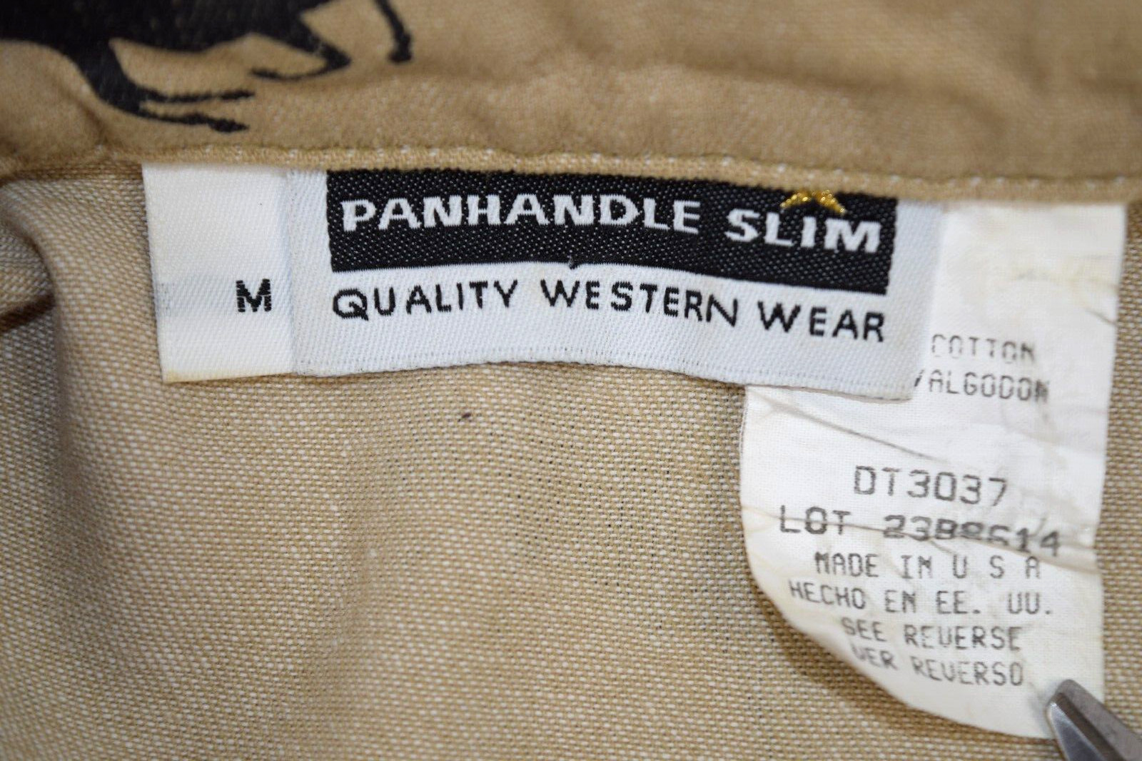 Vintage Western Sleeveless Shirt Panhandle Slim Size M 90s Rodeo Cowboy Made USA