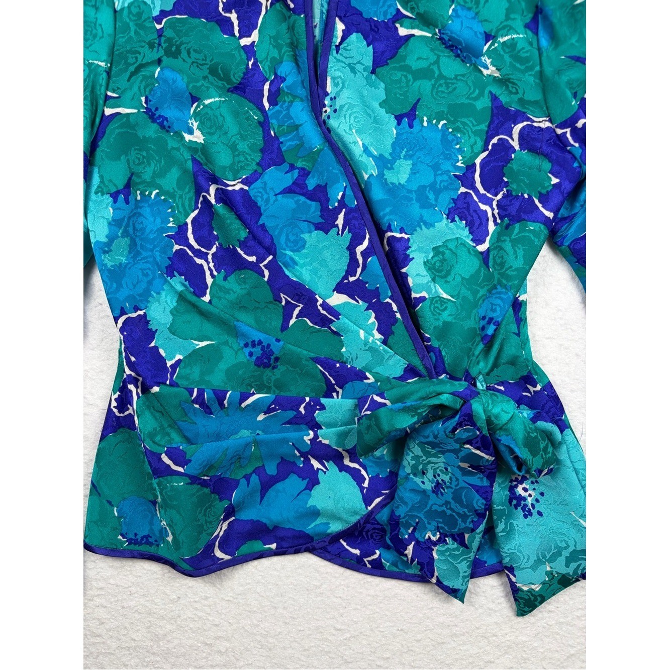 VTG Silk Studio for Petites 100% Silk Wrap Blouse 12