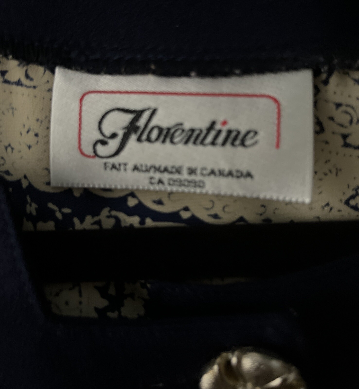 VINTAGE FLORENTINE CANADA NAVY AND IVORY FLORAL PLEATED DRESS SIZE 12 PREOWNED