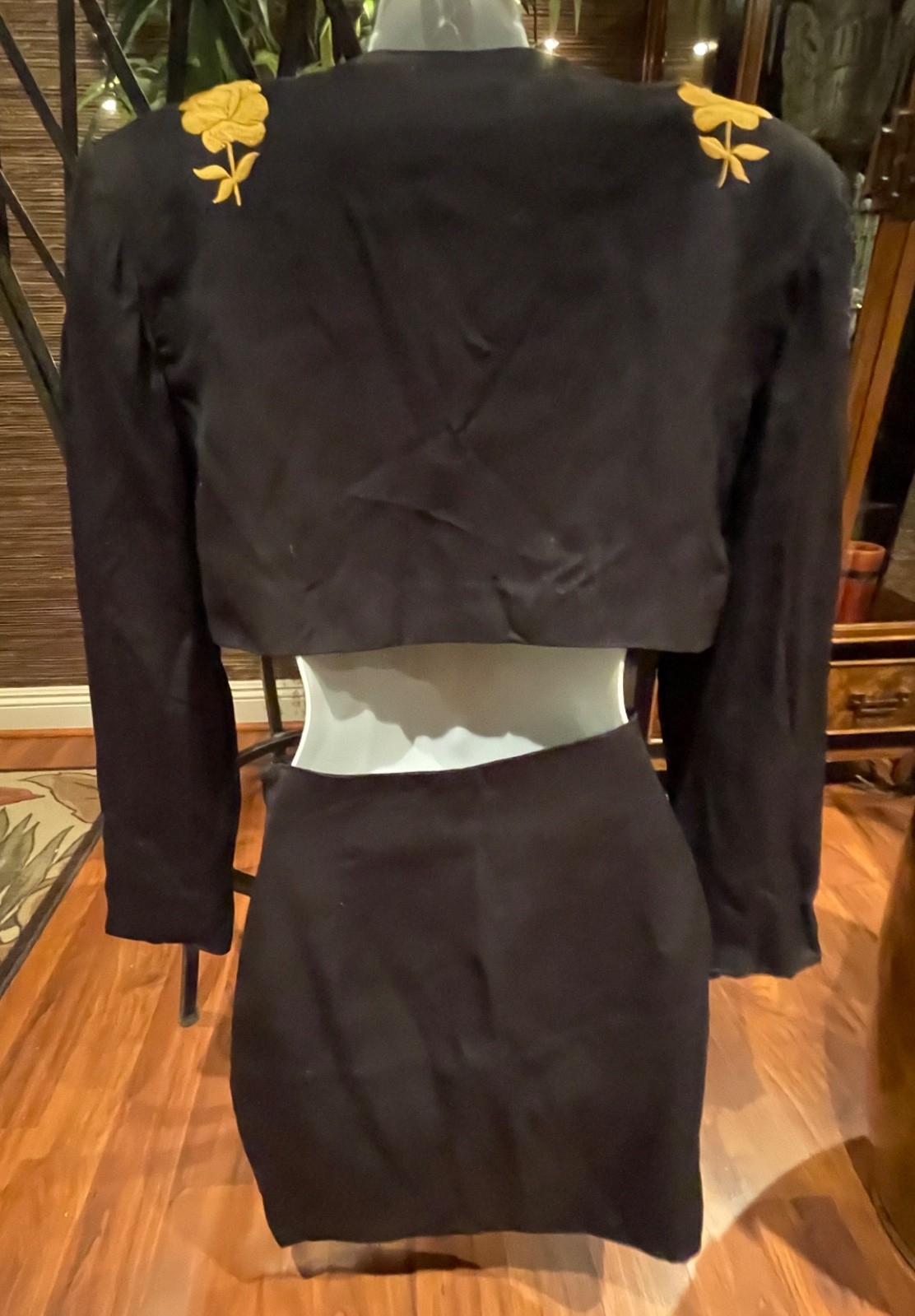 Vintage 1990s~BRUNO Pisano~MADONNA~Suit~Embroidered Sz 4 Bolero Jacket~8 Skirt