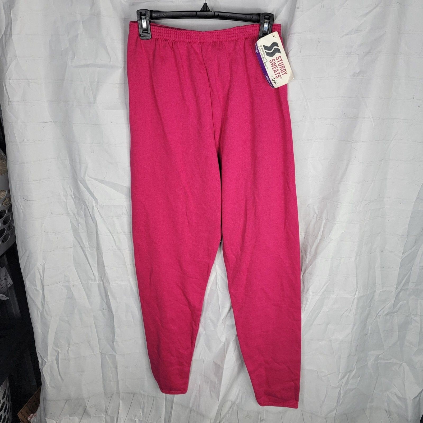 Vintage Sweat Pants Size S/M Lee Deadstock New with Tag 1980s Hot Pink Excellent