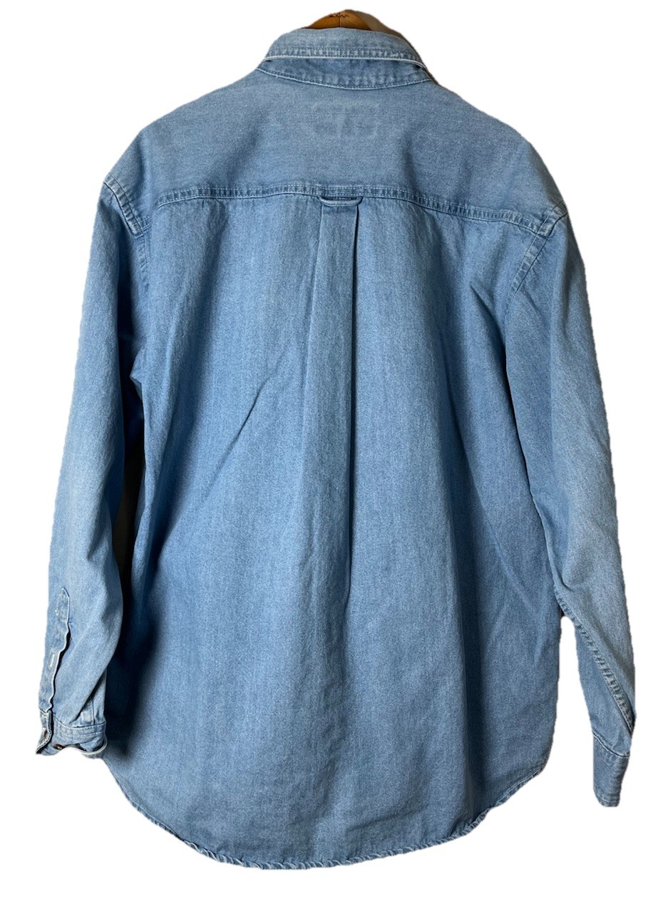 Vintage Denim 80 90s Button Down Clowns Puppy Dog Women’s Size Large Granny Core