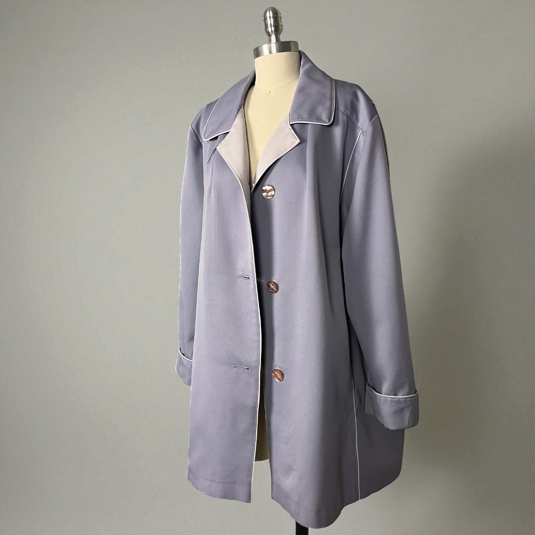 Vintage 80s 90s Aurora International Womens 22 Lightweight Lavender Grey Jacket