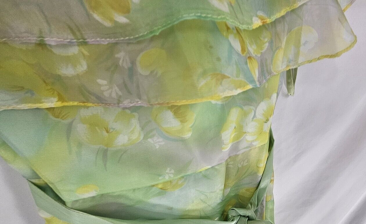 VTG Lorrie Deb Ruffle Multicolor Floral Sleeveless Dress Women’s Sz XS/S