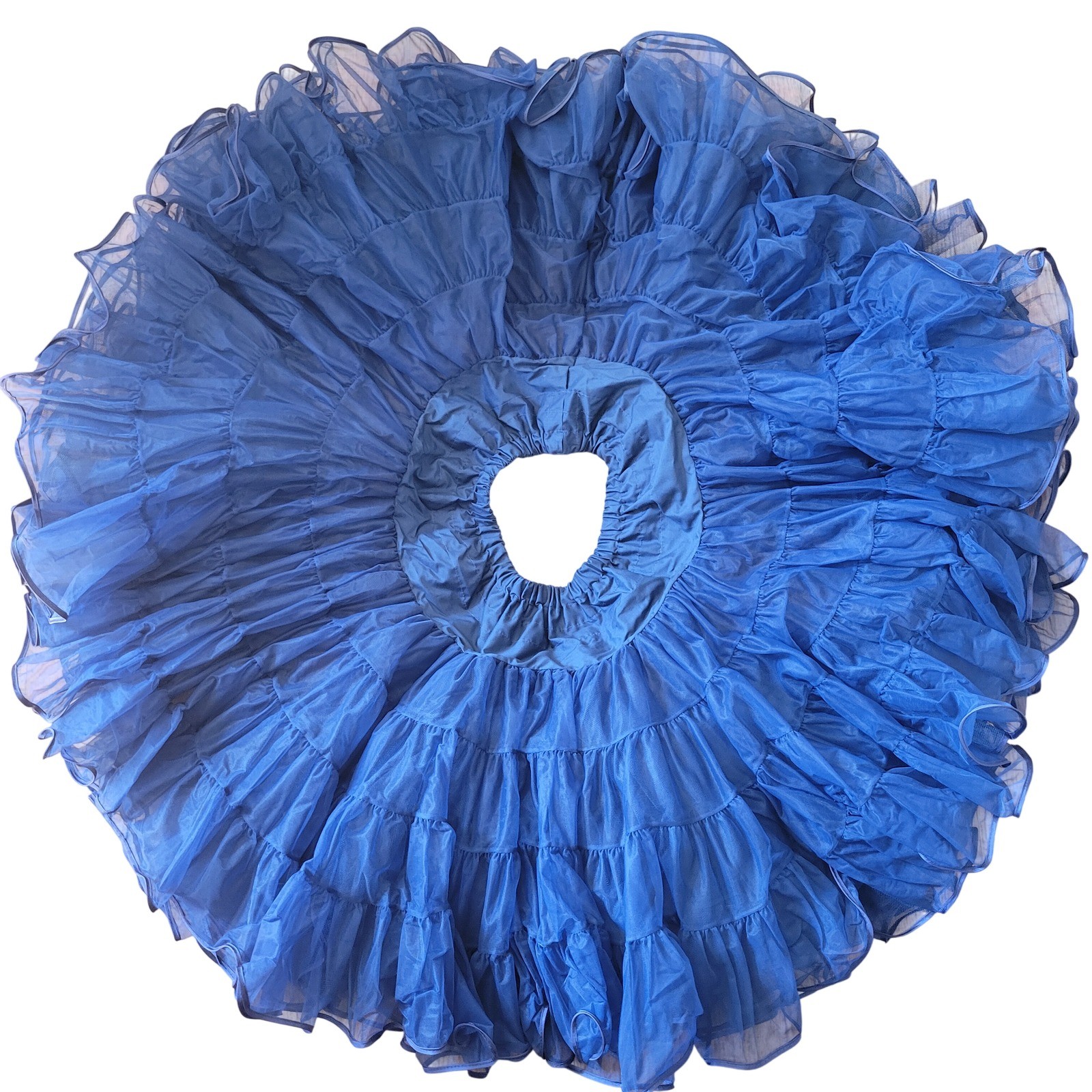 Malco Modes Vintage Crinoline Petticoat Navy Blue Tiers Prairie Skirt Western
