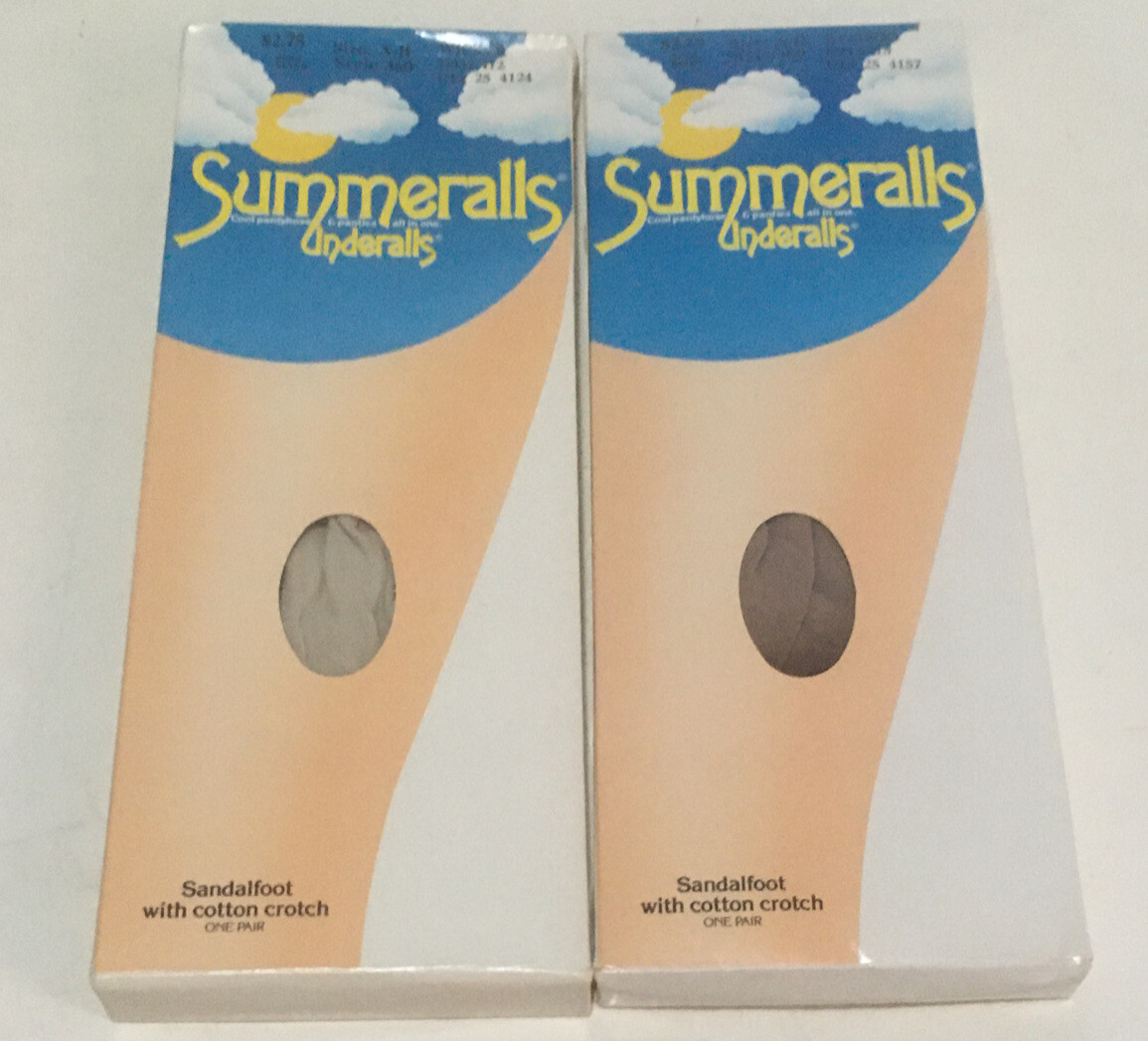 Vintage 80’s Summeralls Underalls Queen Size Pantyhose Lot of 2 size A – B