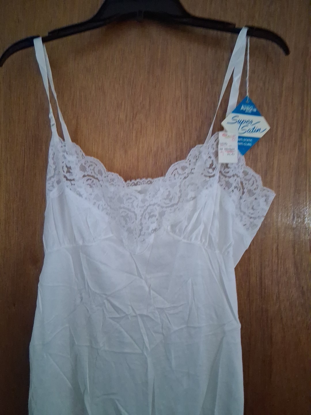 Richform 100% Nylon White Full Slip Lacey Vintage Size 38 NWT
