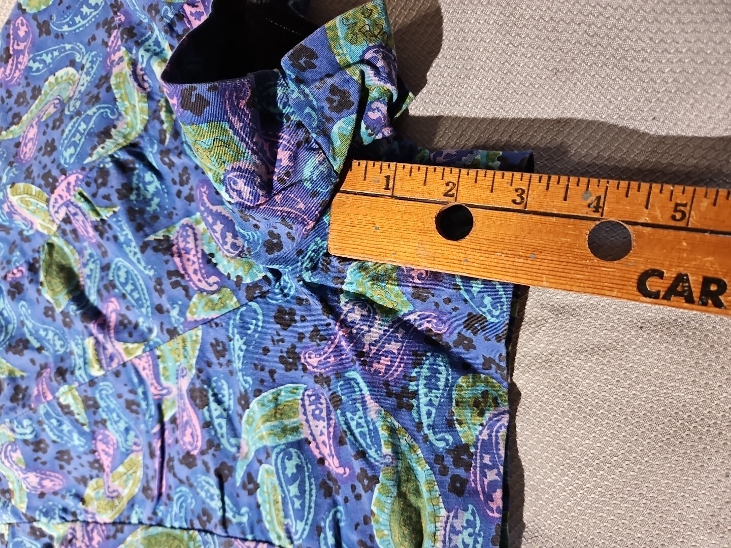 Vintage Rose Marie Reid One Piece Paisley Womens Blue Swimsuit Skorts Romper