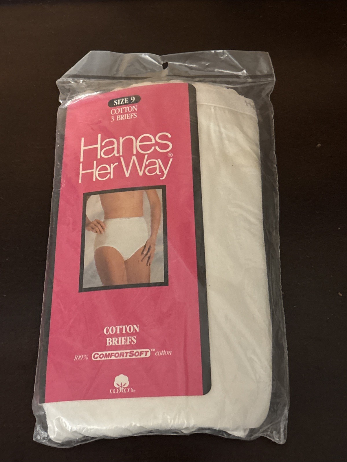 Vintage Woman’s Hanes Her Way White 100% Cotton Briefs 3 Pack Size 9 NOS 1990