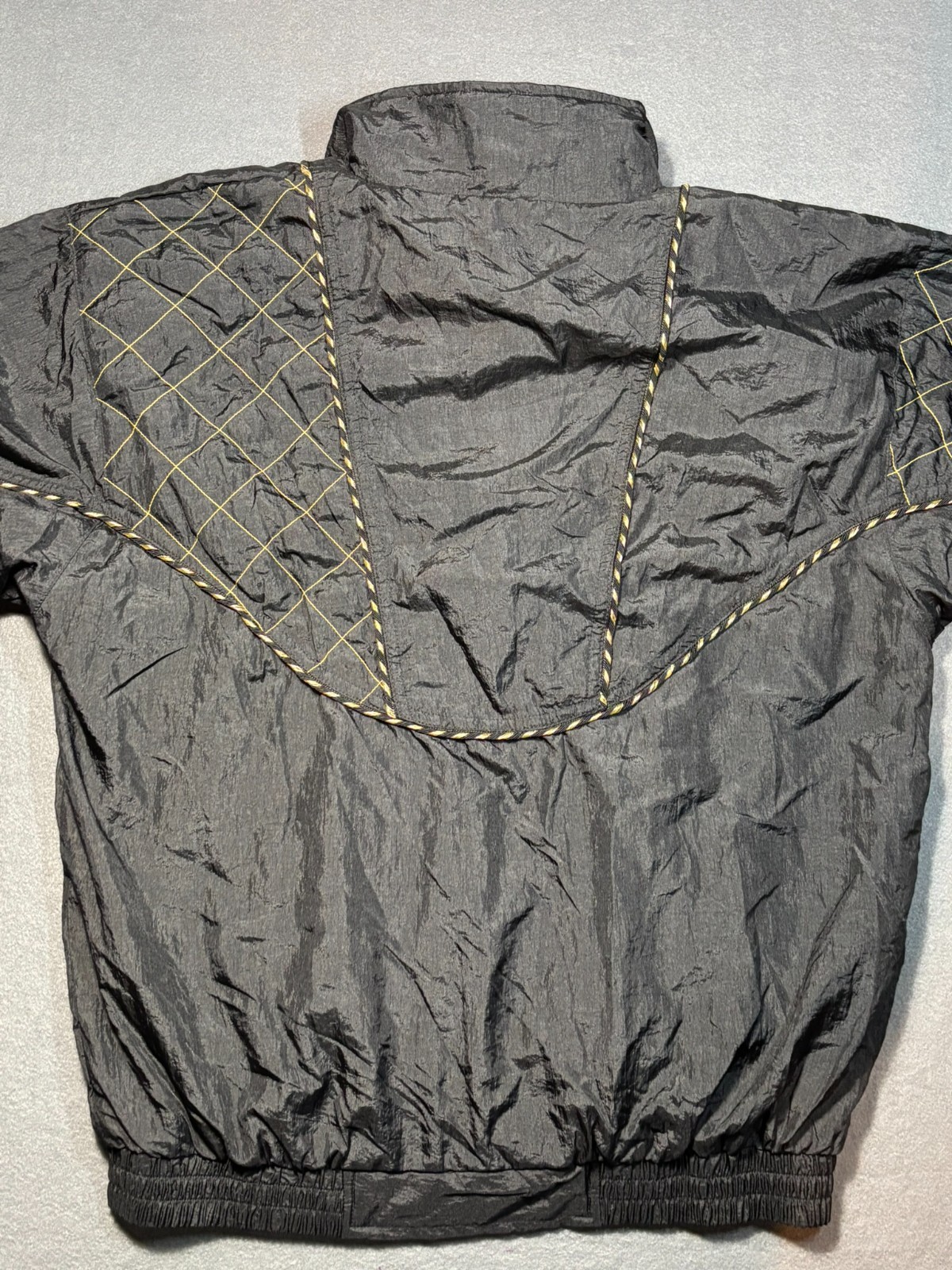 Vintage Womens Chic Elegant Black and Gold 80s Track Suit Size Medium NWT