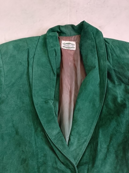Vintage Women’s Emerald Green Suede Blazer Jacket SEPARATE SCENE
