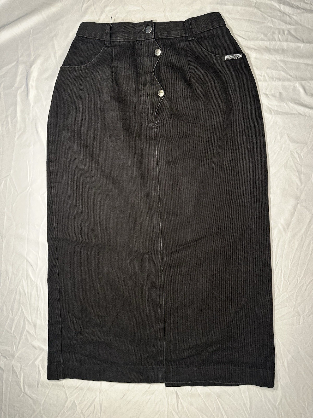 Vintage Denim Skirt Roughrider by Circle T Black Size 11/12