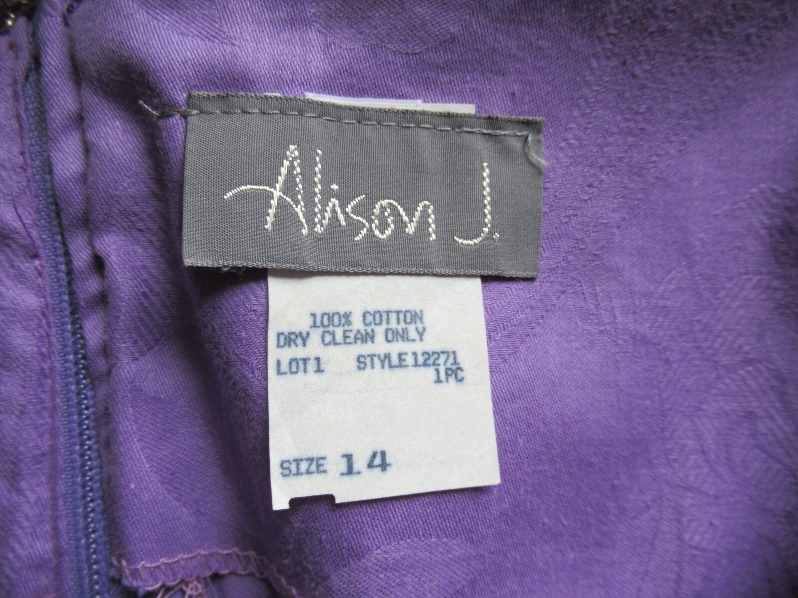80’s Vintage Alison J. Lavender Floral Cotton Off Shoulder Debutante Party Dress