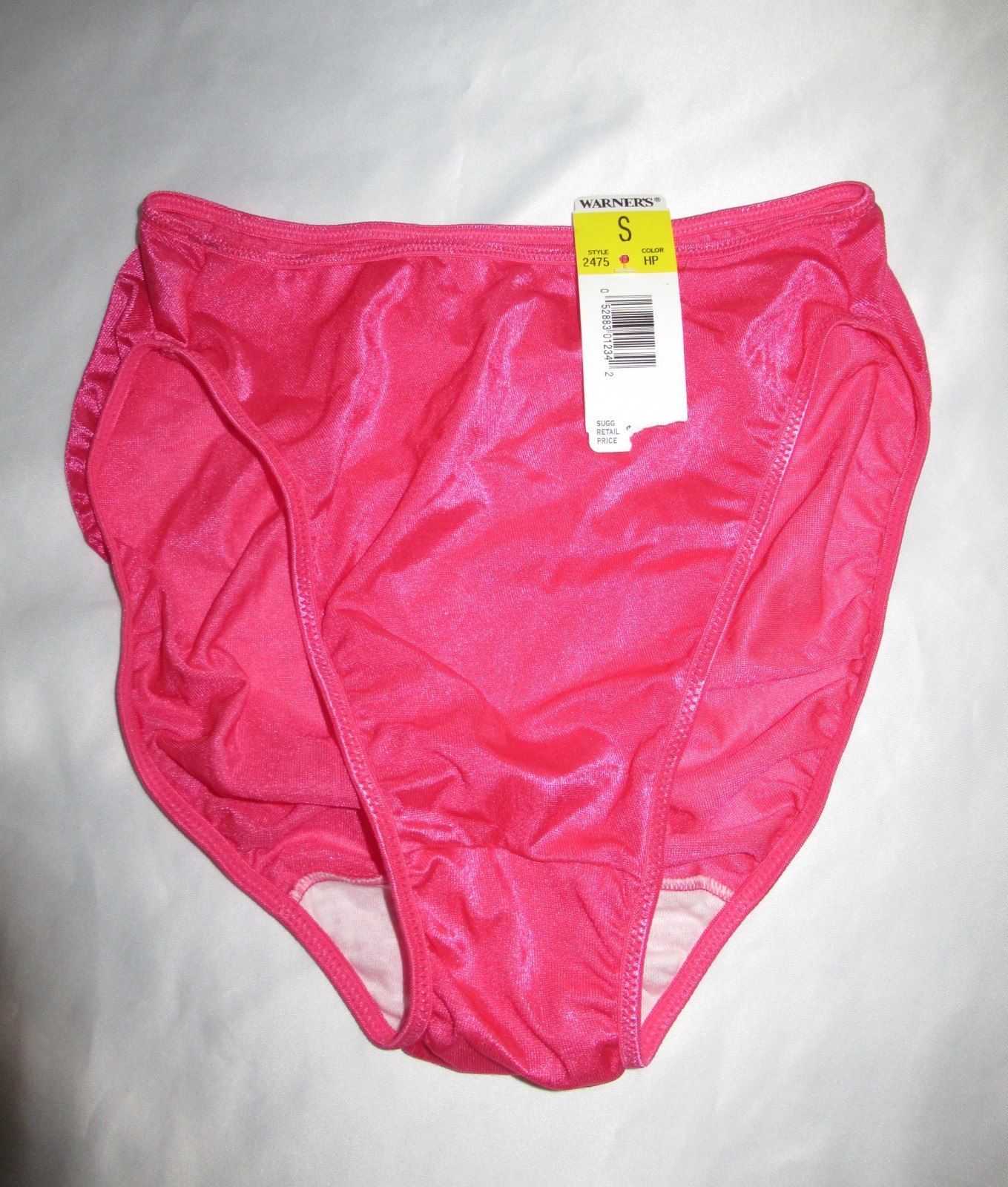 Vintage Warners nylon stretch sheer pink shiny Panties size S brief 1990s NWT