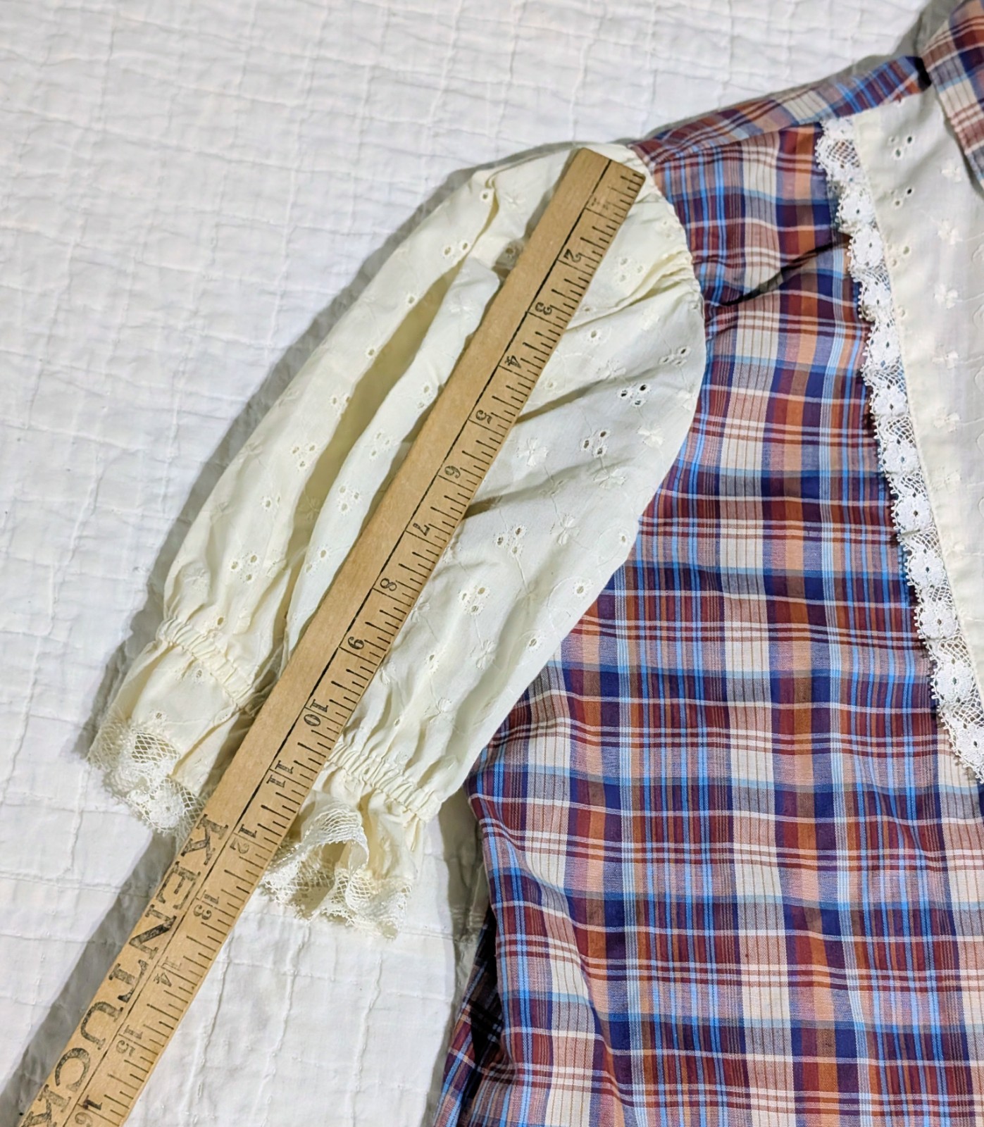 RARE Vintage Jeri Bee Western Shirt Women’s XL Plaid Lace Fringe Pearl Buttons