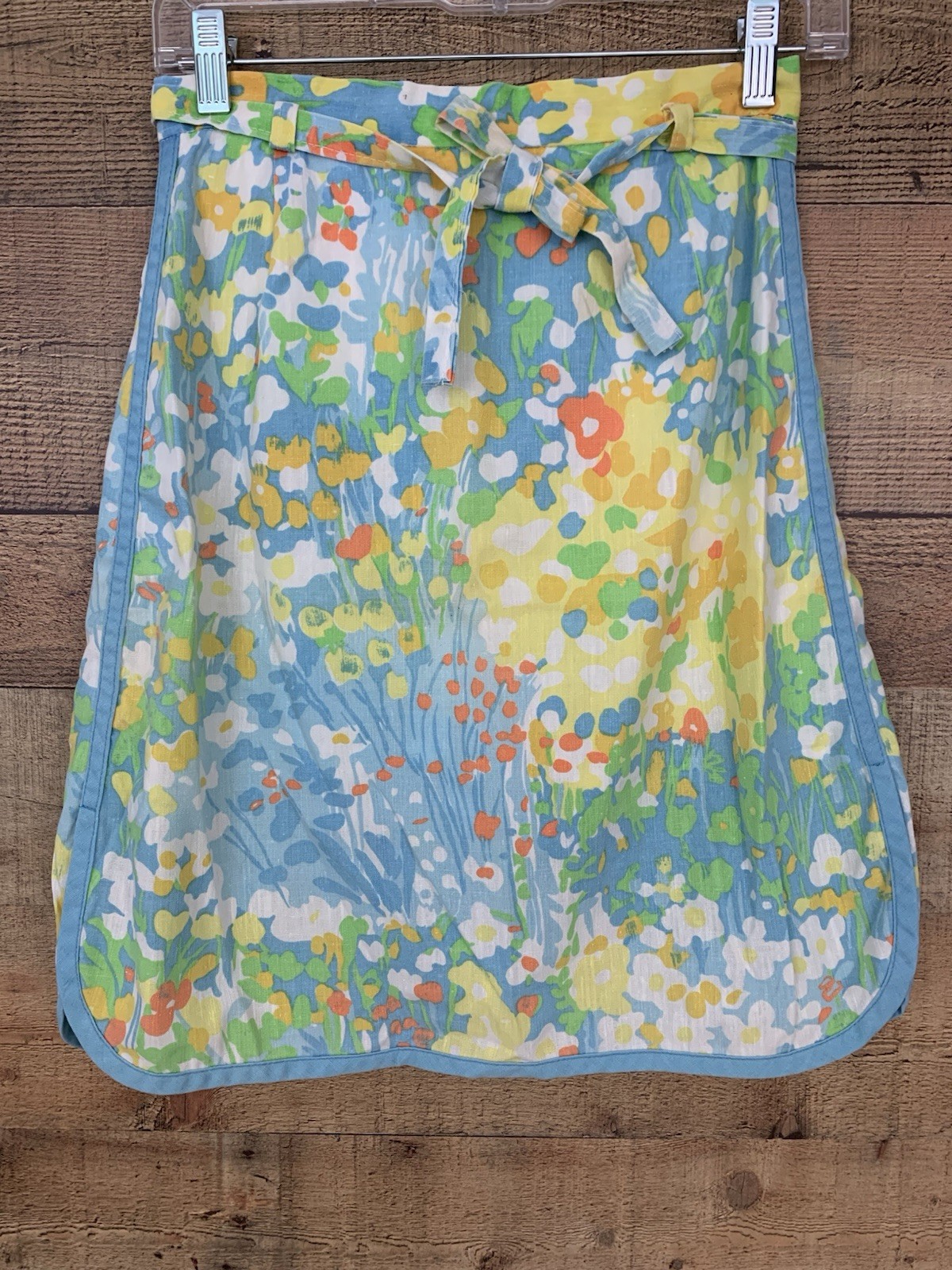 Vintage 1960s 70s Boho MOD Psychedelic Floral Mini Skirt Skort Sz S GoGo Groovy