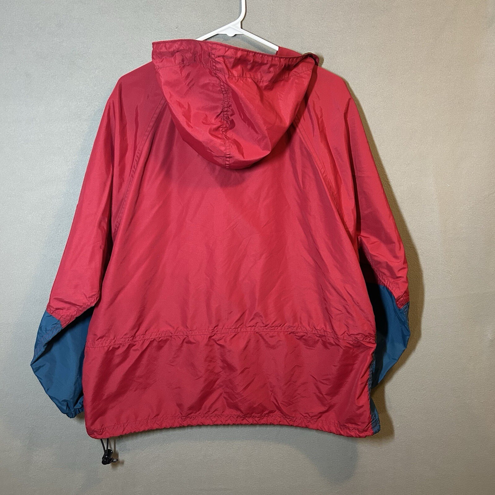 VINTAGE LL Bean 1/4 Zip Windbreaker Adult Ladies Lg Multi Color USA Made Rain
