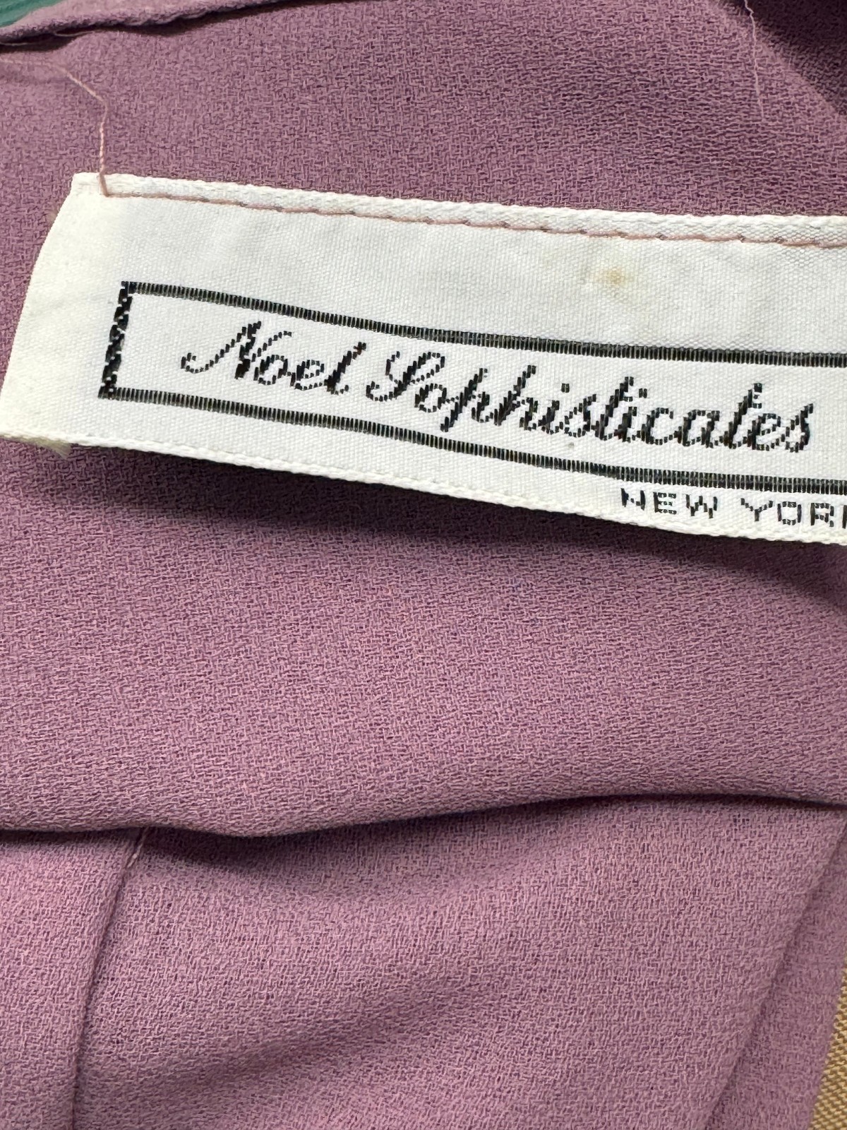 Vintage 1970s Noel Sophisticates Dusty Rose W/ Satin Trim Secretarial Dress M/L