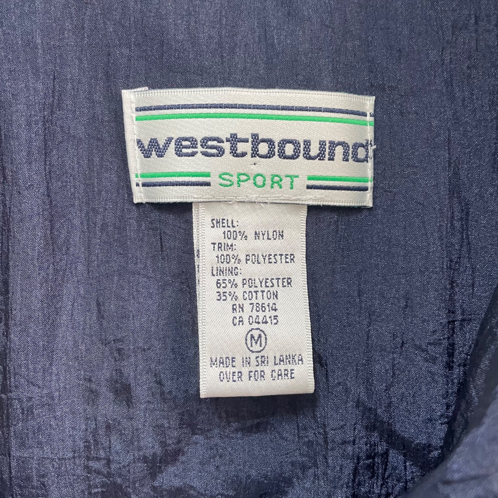 Vintage Westbound Sport Printed Full Zip Nylon Windbreaker Women’s Size Medium