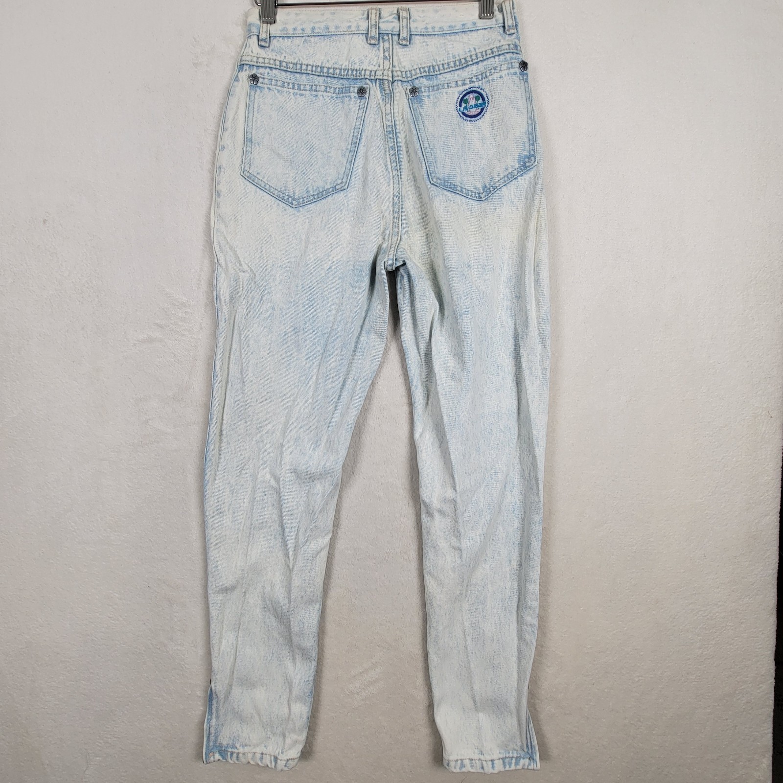 L.A. Gear Vintage Acid Washed High Waist Tapered Zip Ankle Women’s Jeans 11/28